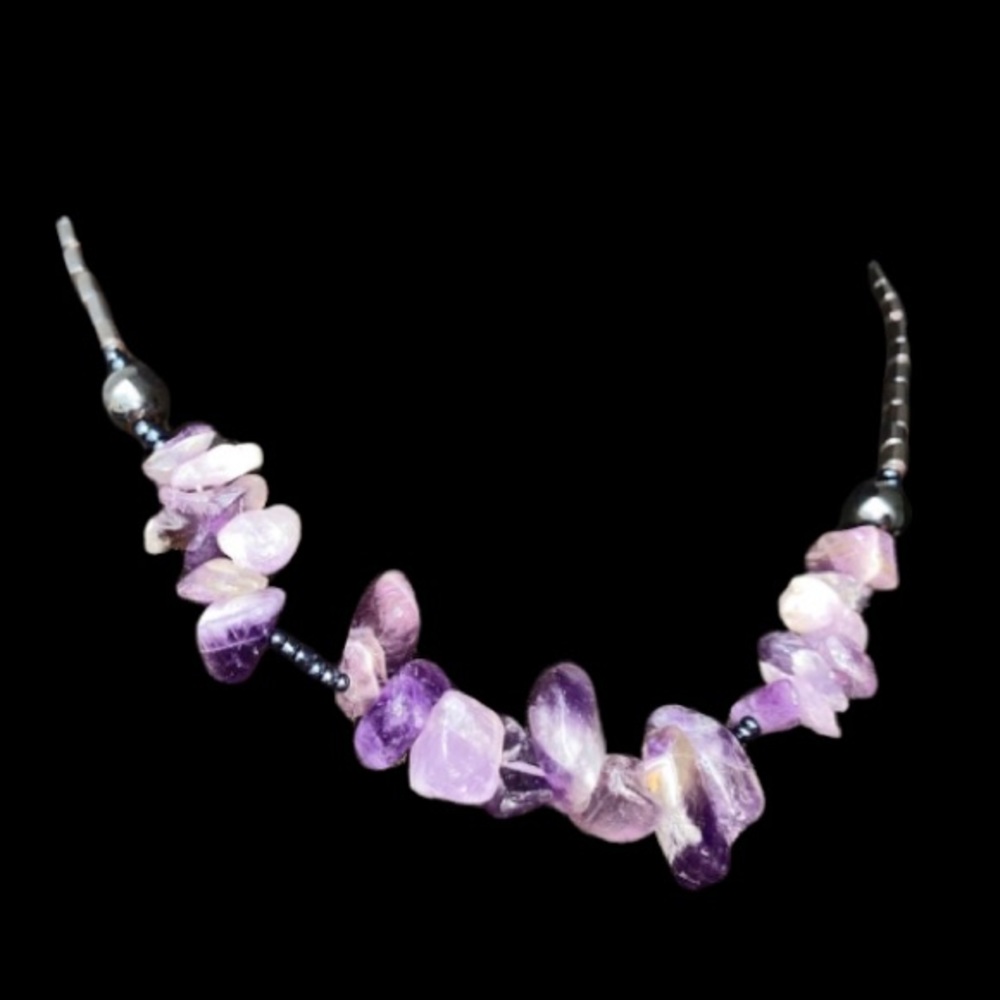Gorgeous Amethyst Hematite Necklace